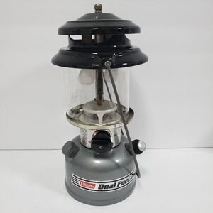 Coleman Dual Fuel Lantern 285-700 Grey Black Excellent Condition Camping Gear
